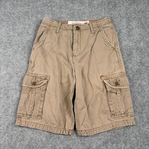 Y2K Red Camel Cargo Shorts Boys 16 Khaki Tan Cotton Utility Pockets Casual Skate